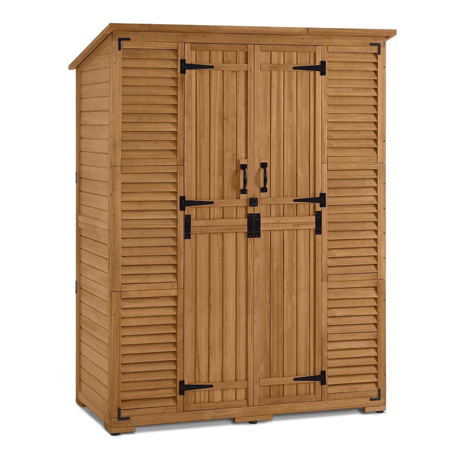 Gardening Tools - Outdoor Storage Cabinet with Shelves, Wooden