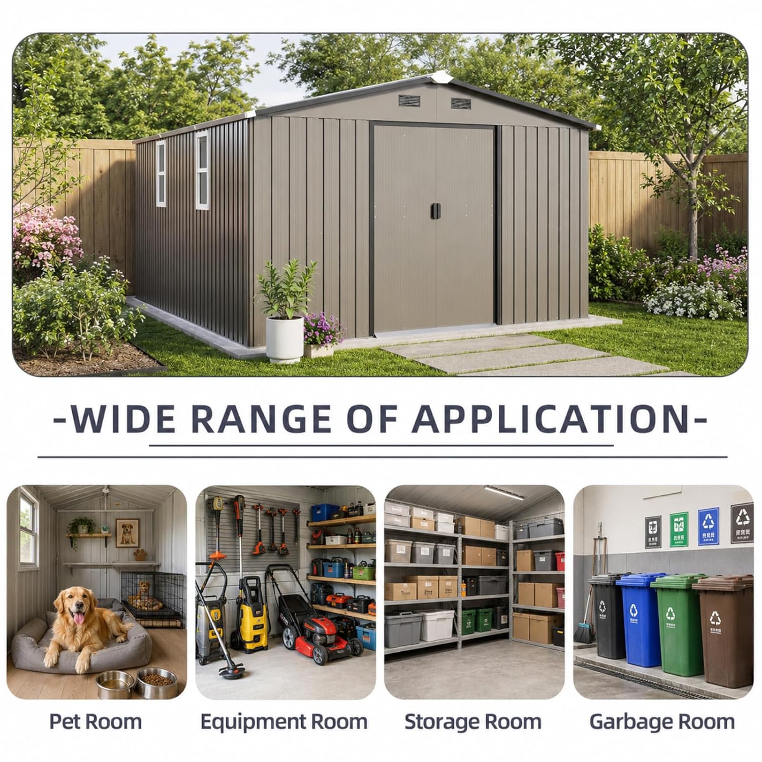 Metal Storage Shed 10x12FT Out - Gardening Tools review and price