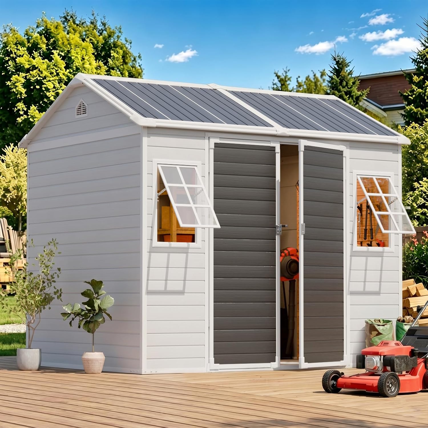 8x6 FT Resin Shed with Floor 1 - Gardening Tools review and price