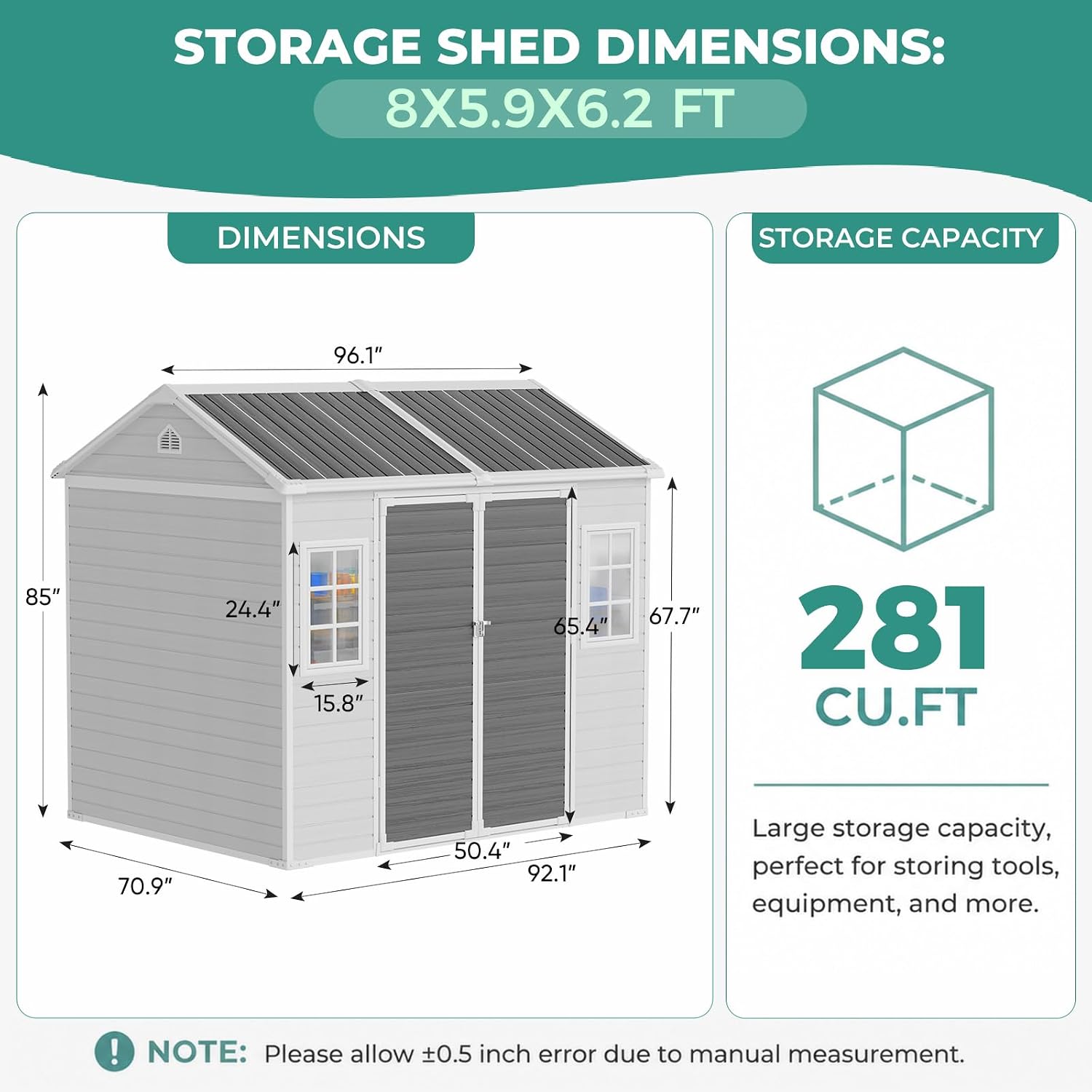 8x6 FT Resin Shed with Floor 1 - Gardening Tools review and price