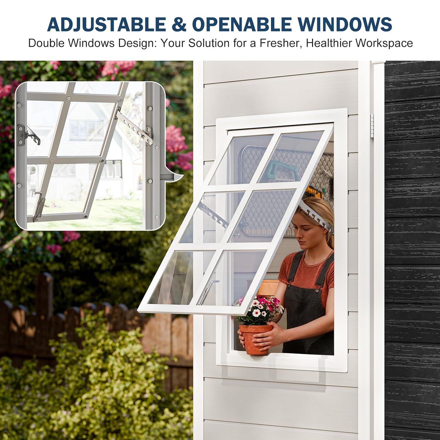 Resin Storage Shed w/Floor & O - Gardening Tools review and price