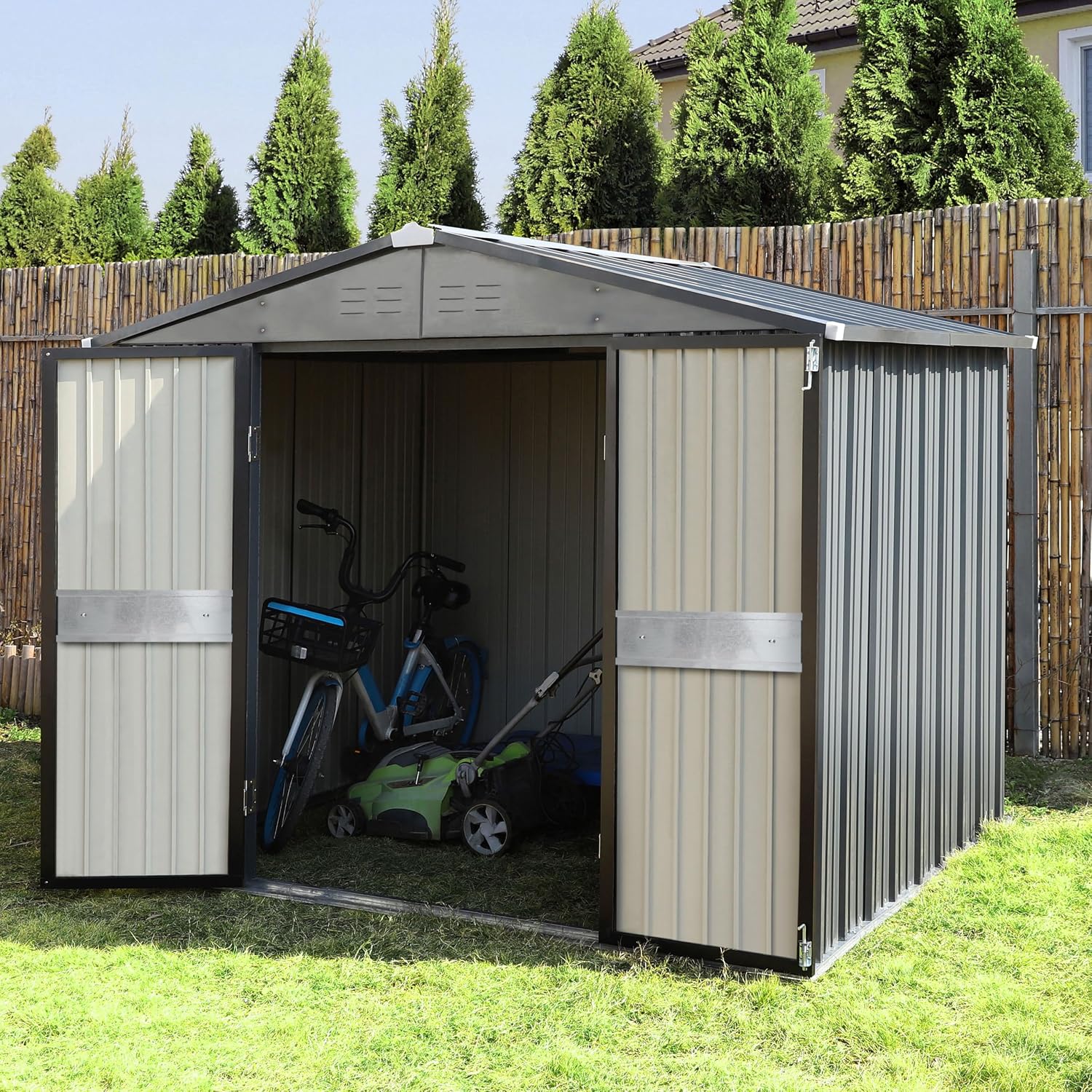 10' x 10' Outdoor Storage Shed - Gardening Tools review and price