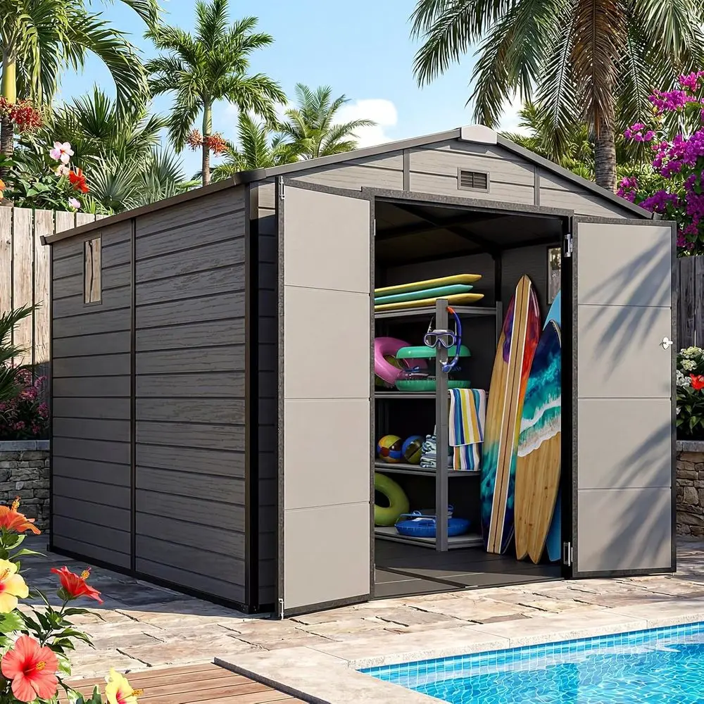 8x8 Outdoor Storage Shed with  - Gardening Tools review and price