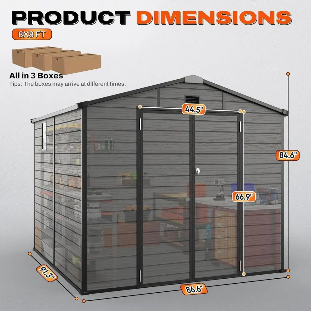 8x8 Outdoor Storage Shed with  - Gardening Tools review and price
