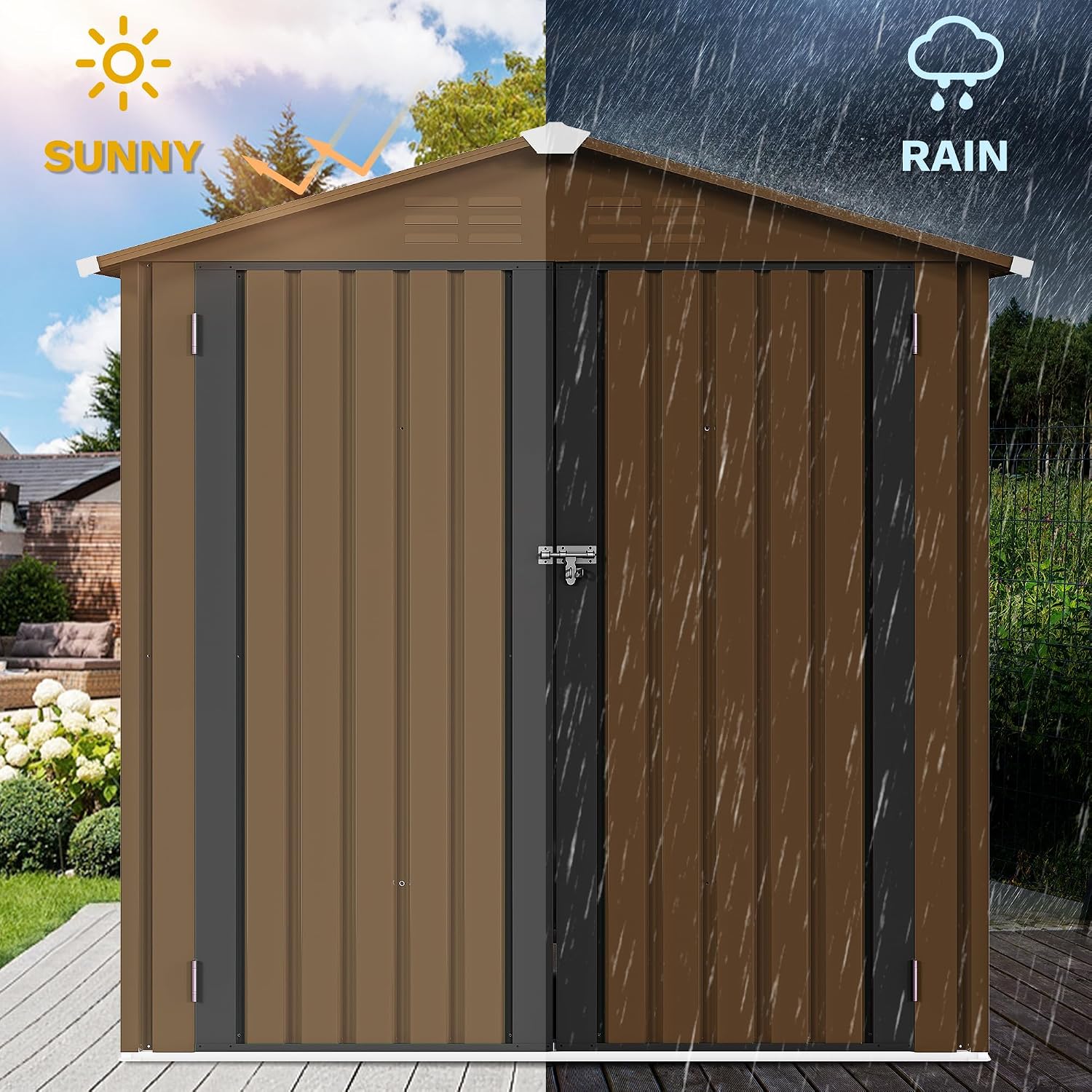 6x4ft Metal Outdoor Storage Sh - Gardening Tools Heavy Duty review and price