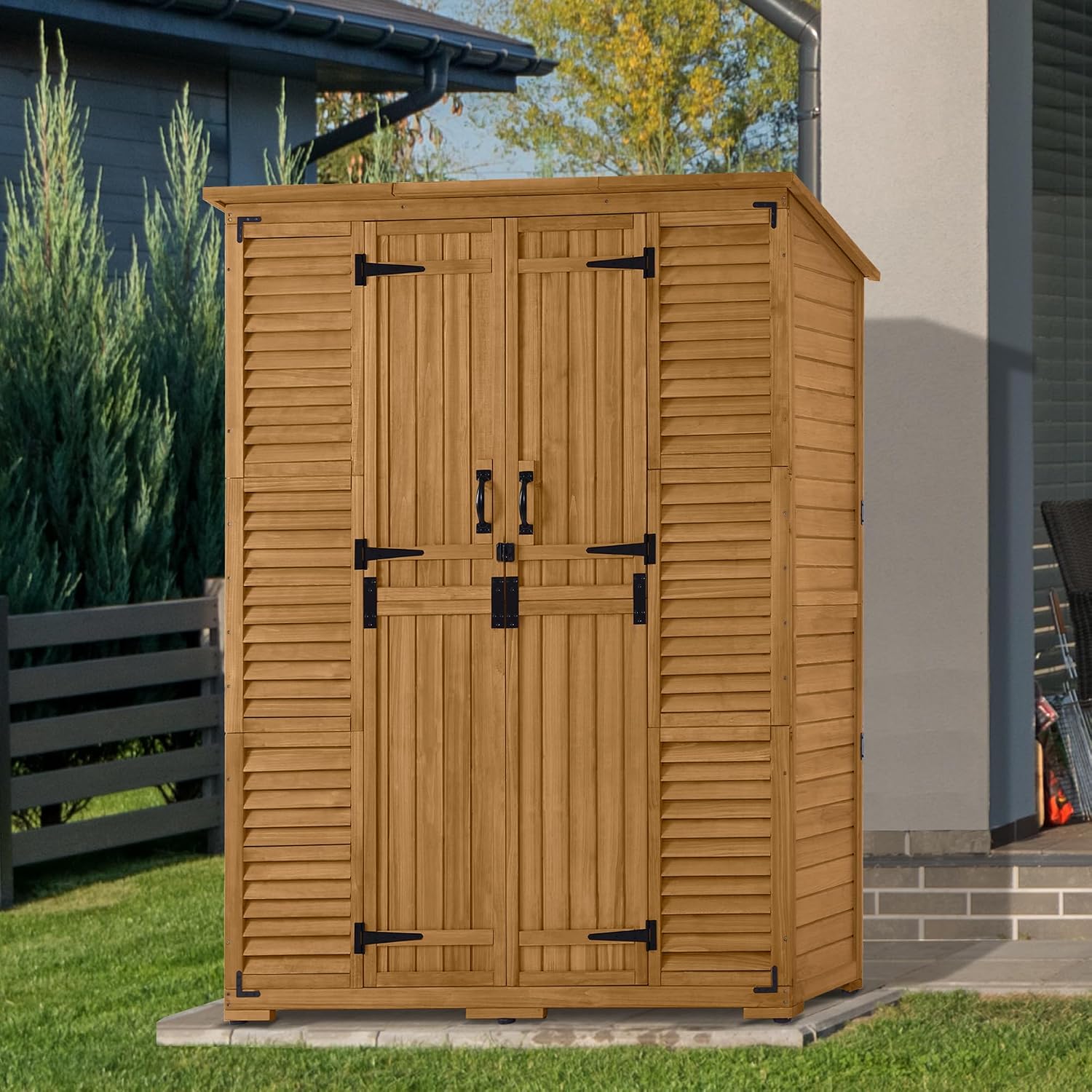 Outdoor Storage Cabinet with S - Gardening Tools review and price