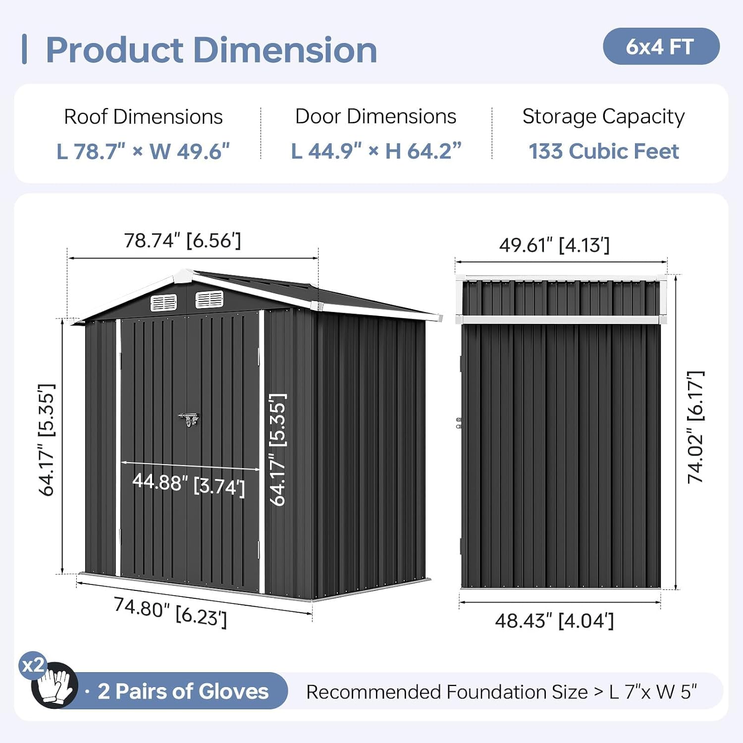 6x4FT Outdoor Storage Shed Wat - Gardening Tools review and price