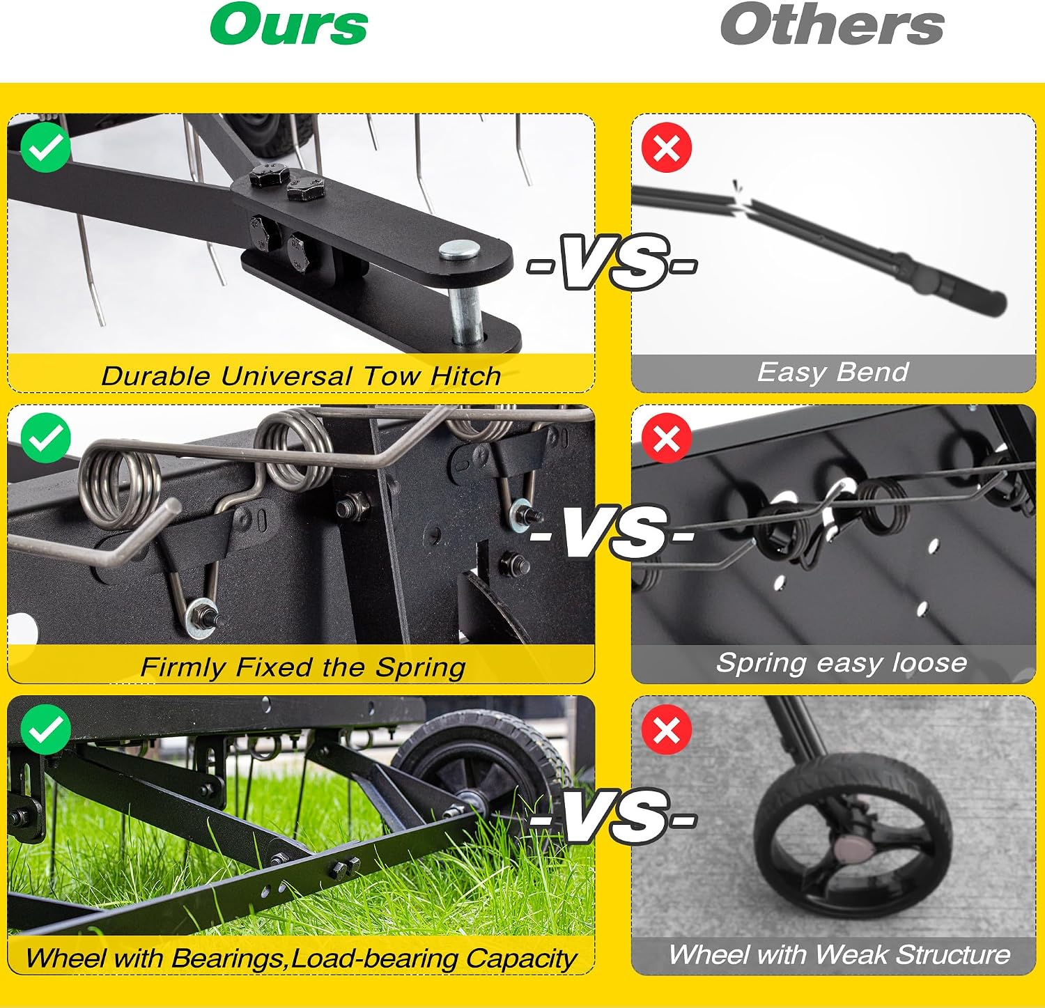 Tow Behind Lawn Dethatcher Rak - Gardening Tools Heavy Duty review and price