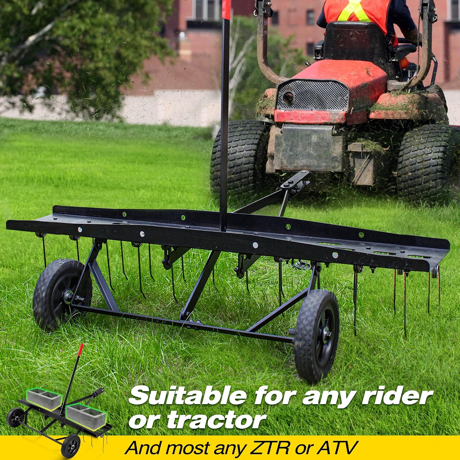 Tow Behind Lawn Dethatcher Rak - Gardening Tools Heavy Duty review and price
