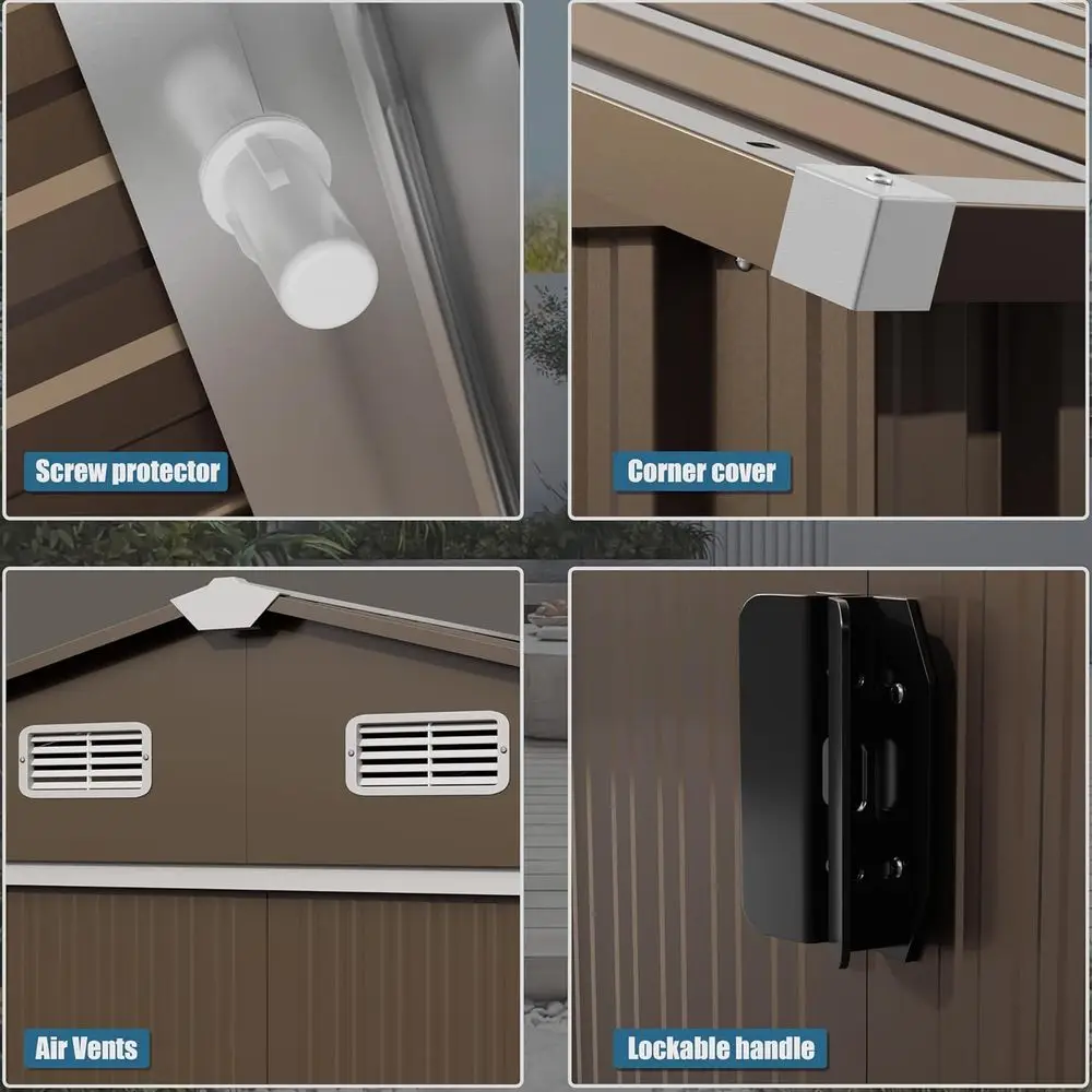 10T x 8T Outdoor Metal Storage - Gardening Tools review and price