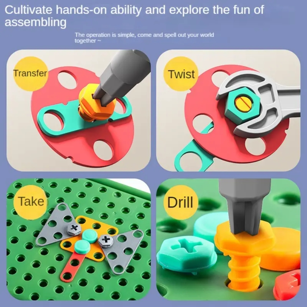 450Pcs Kids STEM Drill Set Cre - Gardening Tools For Toddlers review and price