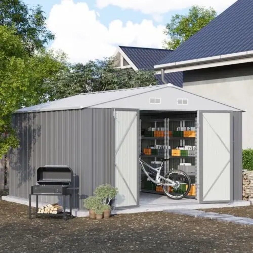 10x10 FT Metal Storage Shed, B - Gardening Tools review and price
