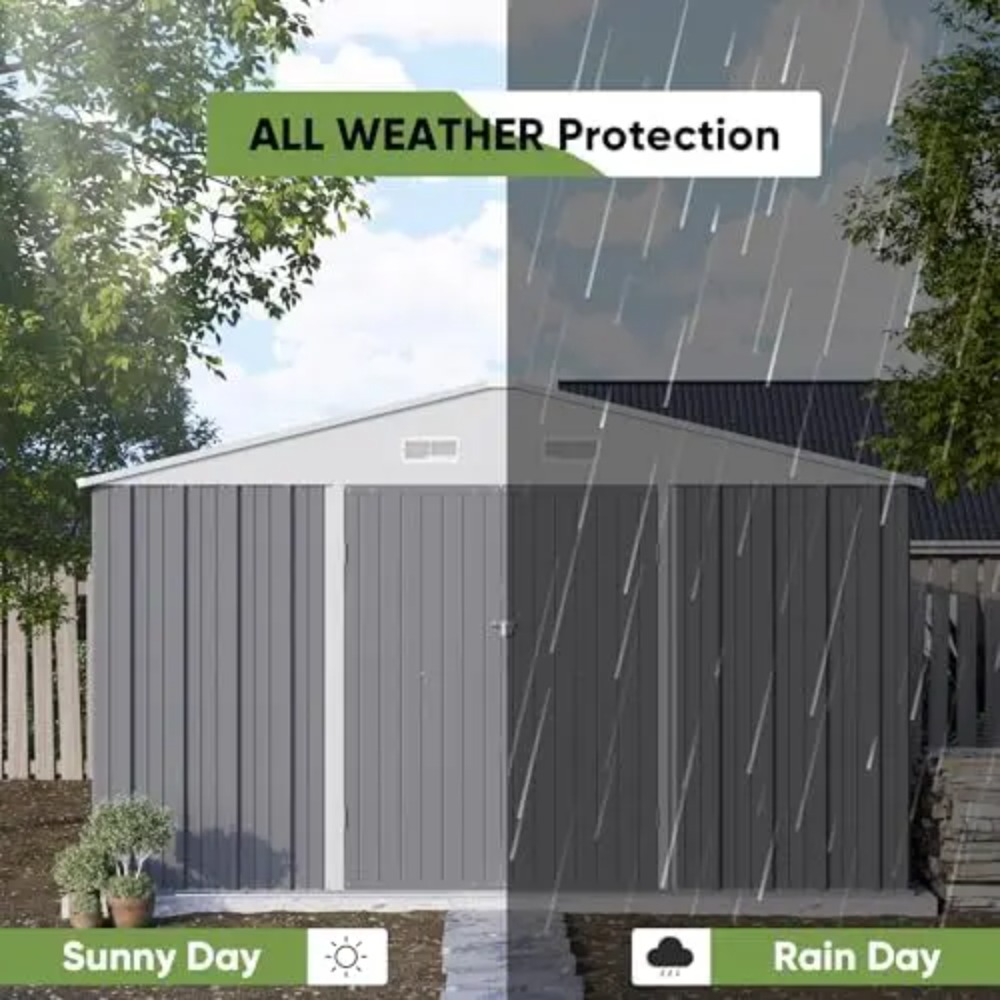 10x10 FT Metal Storage Shed, B - Gardening Tools review and price