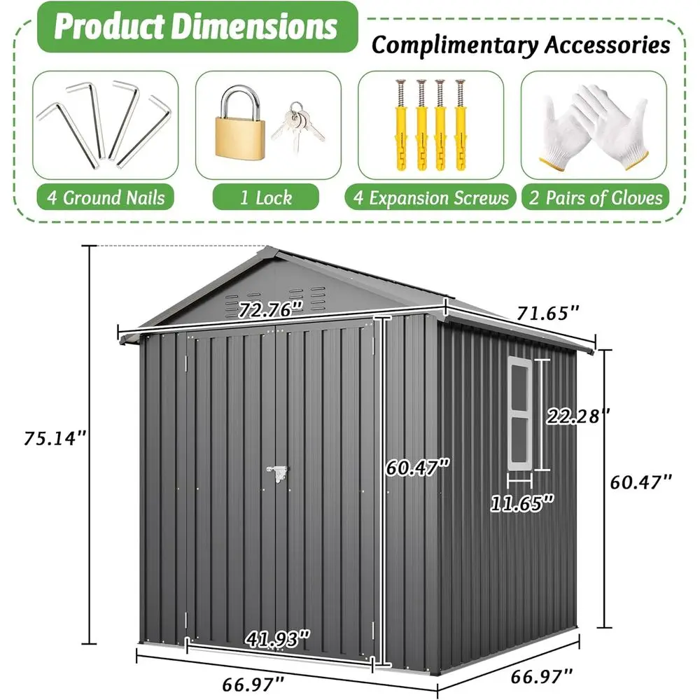 6x6 Galvanized Steel Outdoor S - Gardening Tools review and price