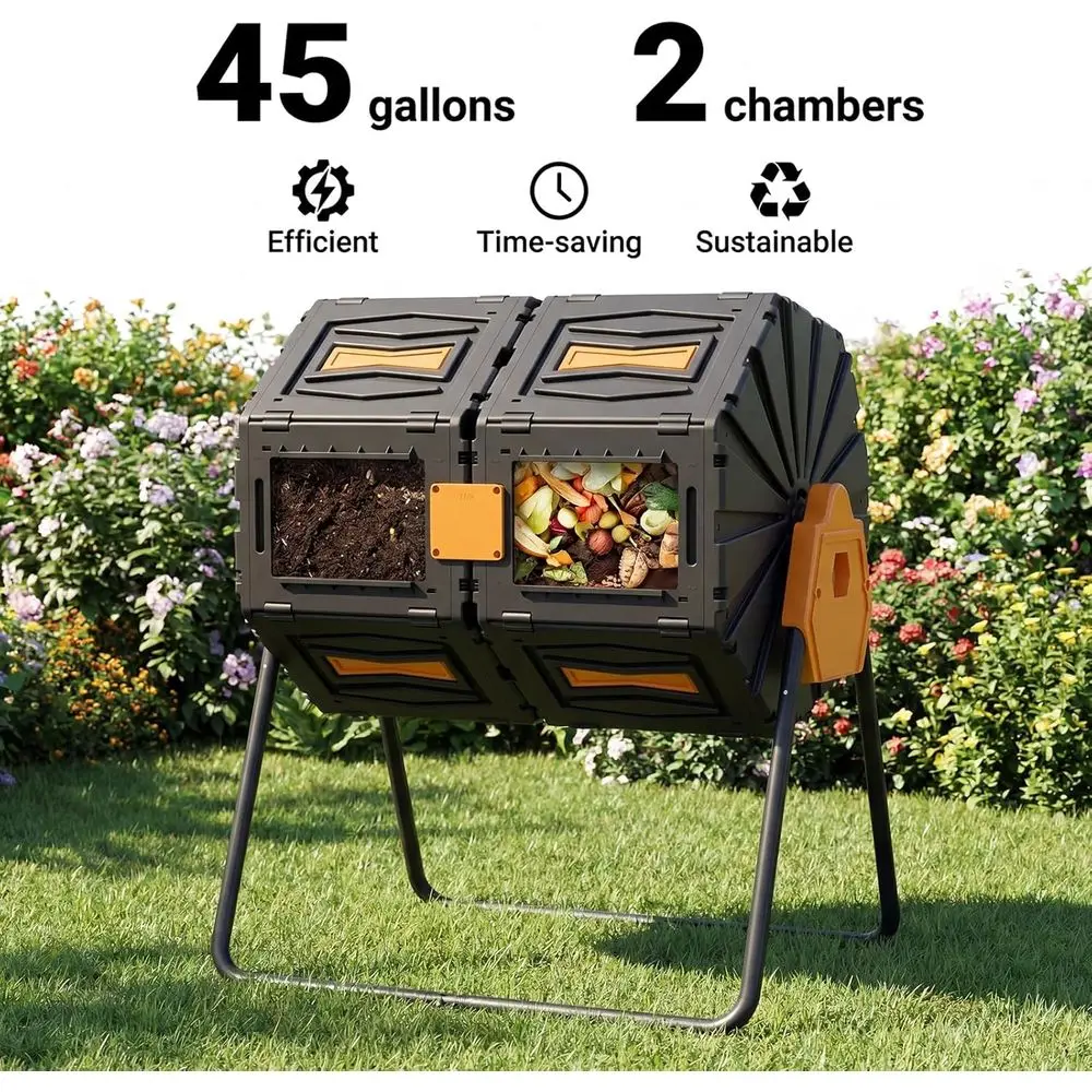 45 Gallon Dual Chamber Compost - Compost Bin review and price