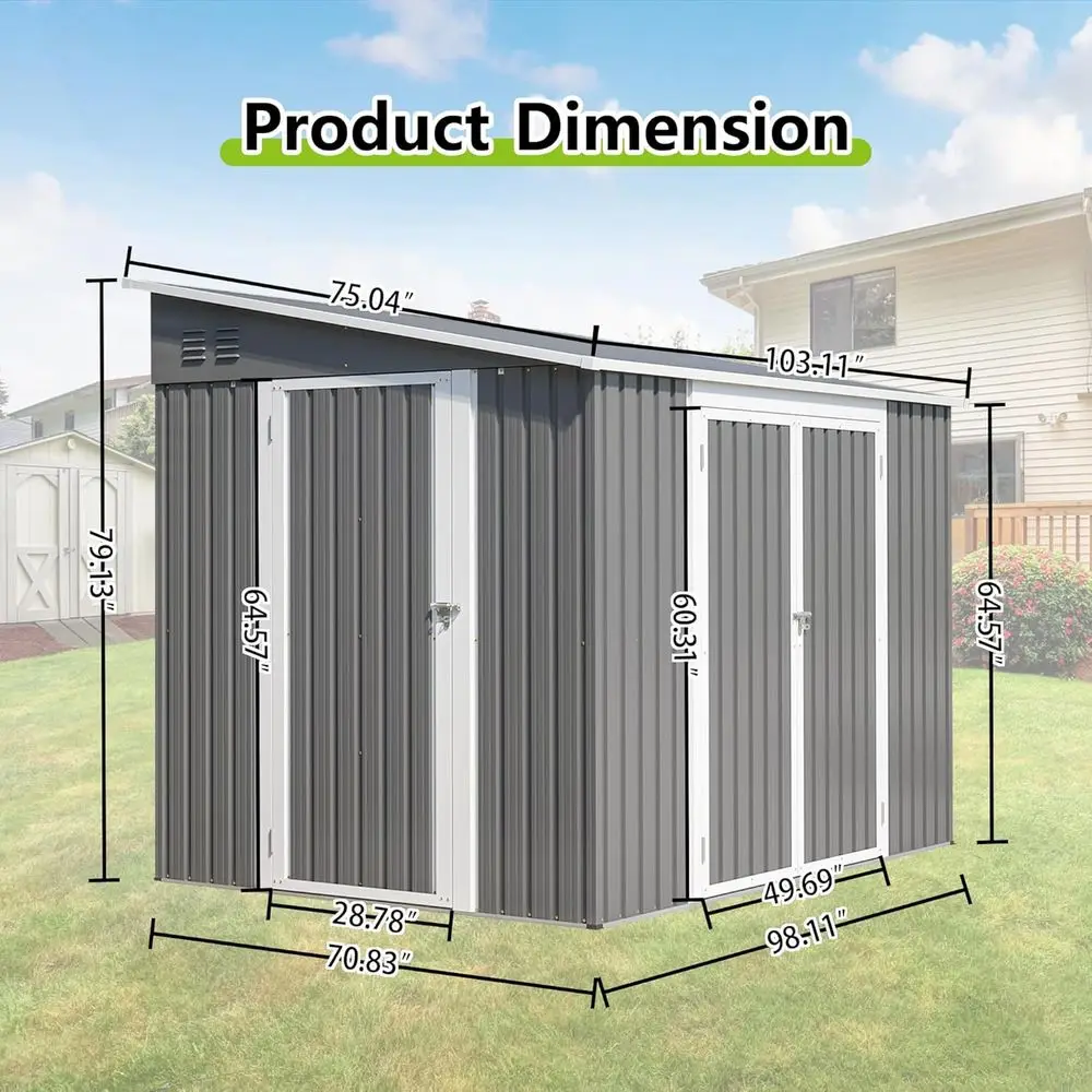 8ft x 6ft Outdoor Metal Storag - Gardening Tools review and price